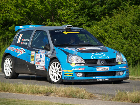 Ib Kragh/ Karsten Isaksen i Renault Clio Super 1600 fører klassen tohjulstrukne tunede biler.